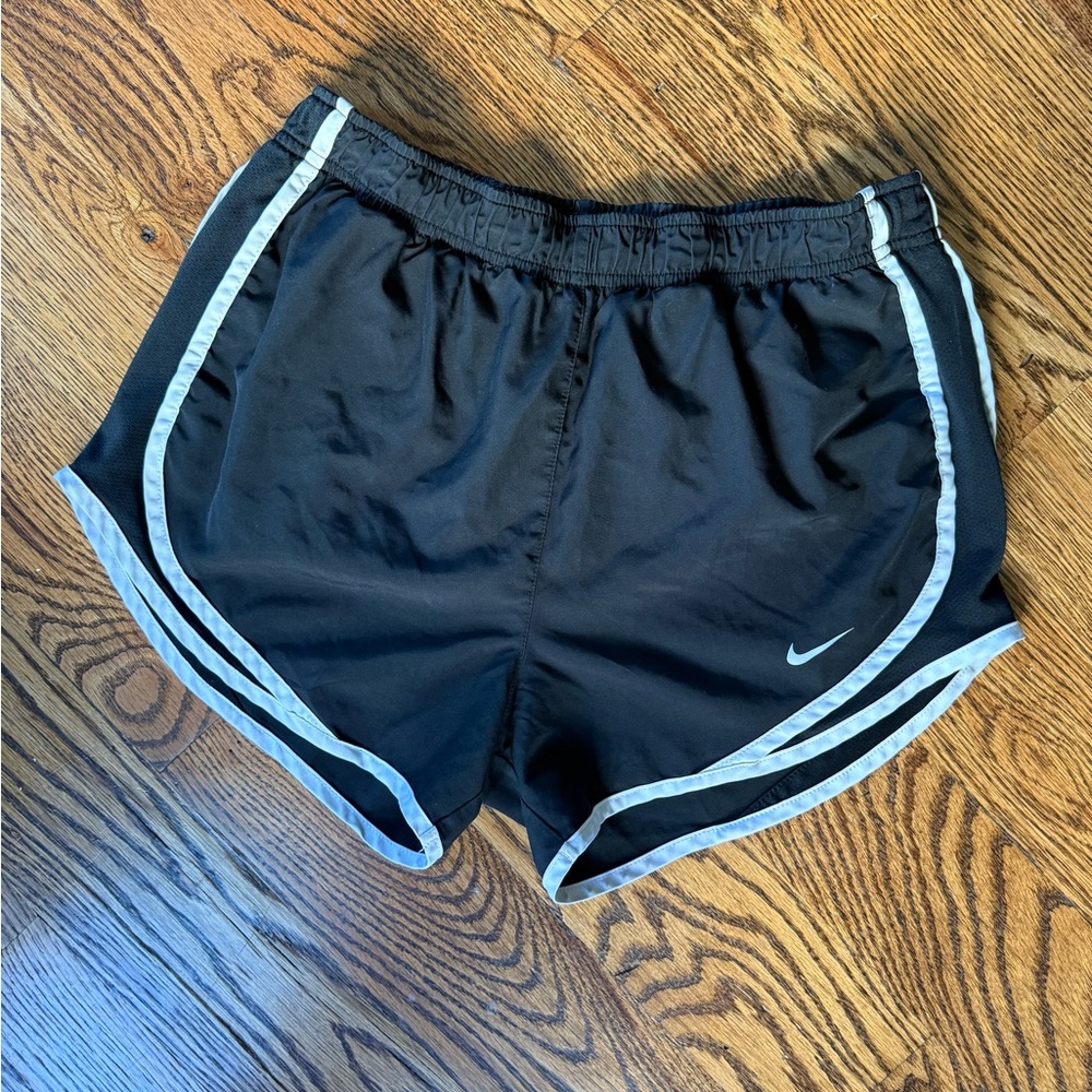 Nike Women's Black and White Athletic Shorts